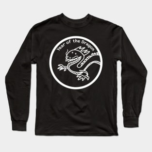 Year of the Dragon Portrait White Line Long Sleeve T-Shirt